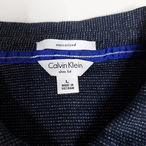Calvin Klein Lrg. Slim Fit Mercerized Cotton Shirt - Picture 15 of 15